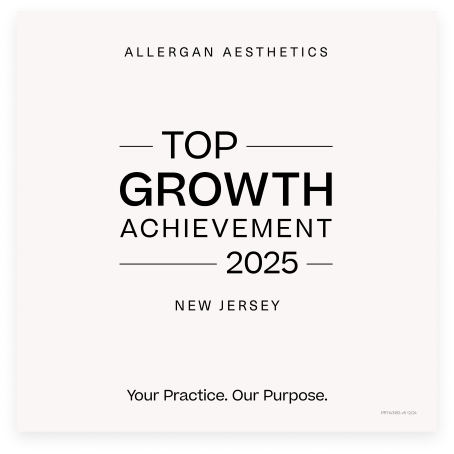 Allergan Aesthetics Top Growth Achievement New Jersey 2025. Your Practice. Our Purpose.